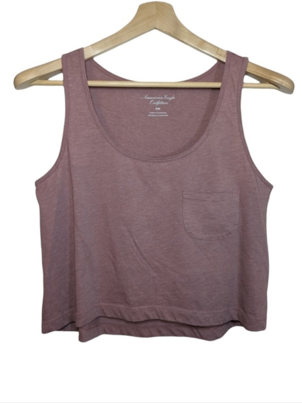 American Eagle Outfitters | Mauve Scoop Neck Crop Tank Top